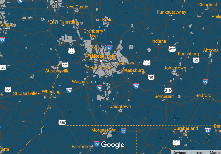 Southwestern PA Custom Map